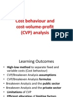 Cost Behaviour and Cost-Volume-Profit (CVP) Analysis