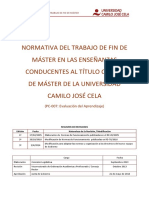 Normativa Del Trabajo de Fin de Máster. Ucjc