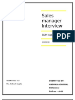 Questionnaire On Sales Manager Interview