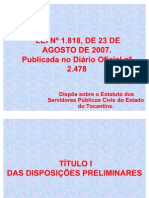 Lei 1818 Estatuto Servidor Publico Do Estado Do Tocantins