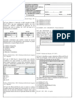 Atividades Sobre Excel