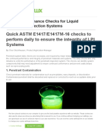 9 Daily Performance Checks For Liquid Penetrant Inspection Systems