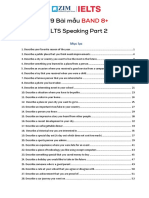 Tổng hợp 179 bài mẫu IELTS Speaking - ZIM Academic English School PDF