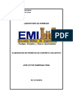 Elaboracion de Probetas de Concreto Con Aditivo