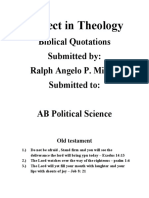 Project in Theology: Biblical Quotations Submitted By: Ralph Angelo P. Misola Submitted To: AB Political Science