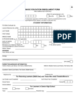 Basic Education Enrollment Form - 2018