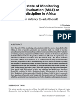 The State of Monitoring and Evaluation (M&E) As A Discipline in Africa PDF