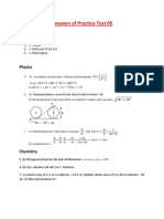 Answers of Practice Test 05: Biology