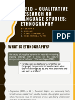 Field - Qualitative Research On Language Studies: Ethnography