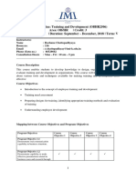 Course Outline: Training and Development (OBHR2506) Area: OB/HR - Credit: 3 Programme: PGDM - Duration: September - December, 2018 - Term: V