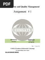 Assignment # 1: Productivity and Quality Management