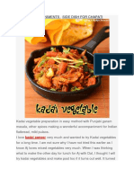 Accompaniments Side Dish For Chapati: Kadai Paneer