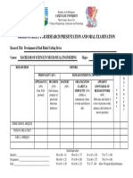 GRADING SHEET For Final Oral