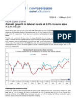 Annual Growth in Labour Costs at 2.3% in Euro Area