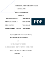 Design and Fabrication of Brown Gas Generator: A Mini Project Report