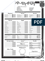 Character Sheet: Dreamspeakers