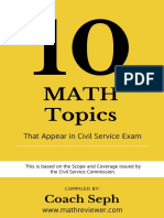 FREE Ebook - 10 Math Topics That Appear in Civil Service Exam