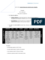 Adjectives - Grammar: Opinion Size AGE Shape Colou R Origin Material