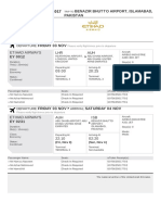 Travel Reservation November 03 Etihad Airwatys London To Islamabad