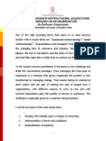 Effects of Corporate Restructuring, Acquisitions and Merg On An Orginisation (Rutheran)