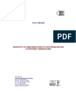 Users Manual: Resistivity of Semiconductors by Four Probe Method at Different Temperatures