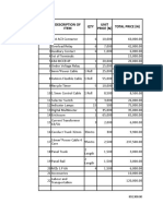 S/N QTY Description of Item Unit Price (N) Total Price (N)