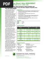 Specification Sheet: Alloy 800H/800HT: (UNS N08810, UNS N08811) W. Nr. 1.4958, 1.4959