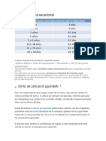 Calculo de Prima Vacacional