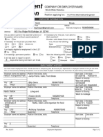 Blank General Employment Application Form