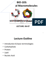 BIO-103: Biological Macromolecules: LECTURE: 06-07