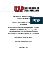 EVALUACIÓN DEL EFECTO ANTISEPTICO DEL GEL CON EXTRACTO DE OREGANO (Origanum Vulgare) EN LAVADO DE MANOS