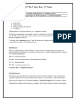 2019 Ela State Test Outline