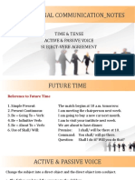 Professional Communication - Notes: Time & Tense Active & Passive Voice Subject-Verb Agreement