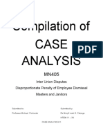 Compilation of Case Analysis: Inter Union Disputes Disproportionate Penalty of Employee Dismissal Masters and Janitors