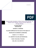 Comparative Analysis of Non Performing Assets of Public Sector Banks, Private Sector Banks & Foreign Banks