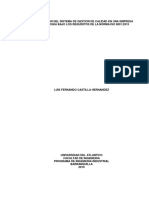 Actualizacion Del Sistema de Gestion de Calidad en Una Empresa de Tecnologia Bajo Los Requisitos de La Norma Iso 9001