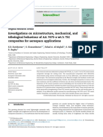 Investigations On Microstructure, Mechanical, and Tribological Behaviour of Aa 7075 - X WT.% Tic Composites For Aerospace Applications