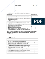 Checklist For Mechanical Completion