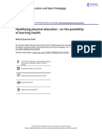 Healthying Physical Education On The Possibility of Learning Health