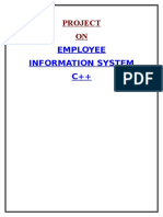 Synopsis Employee Information System in C++