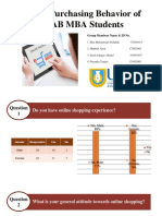 Online Purchasing Behavior of ULAB MBA Students: Group Members Name & ID No