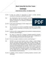 Pradhan Mantri Sahaj Bijli Har Ghar Yojana Saubhagya: Frequently Asked Question (Faqs) - For Helpline (1912)