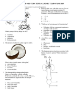 Biology Grade 9 Second Mid-Term Test Academic Year of 2018 2019