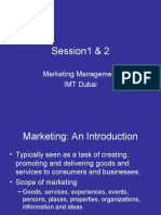 Session1 & 2: Marketing Management IMT Dubai