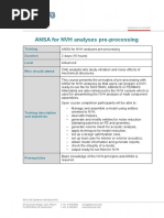 ANSA For NVH Analyses Pre-Processing: Training Duration Level Who Should Attend