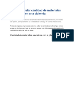 Cómo Calcular Cantidad de Materiales Eléctricos en Una Vivienda