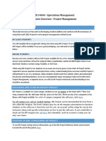 M&IS 34060 - Operations Management Computer Exercises - Project Management