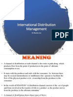 International Distribution Management: DR Monika Jain