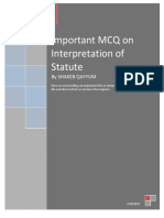 Important MCQ On Interpretation of Statute: by Shakeb Qayyum