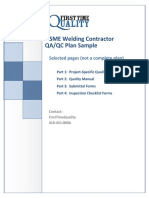 983 - Welding Comprehensive ASME - Quality Plan Sample PDF